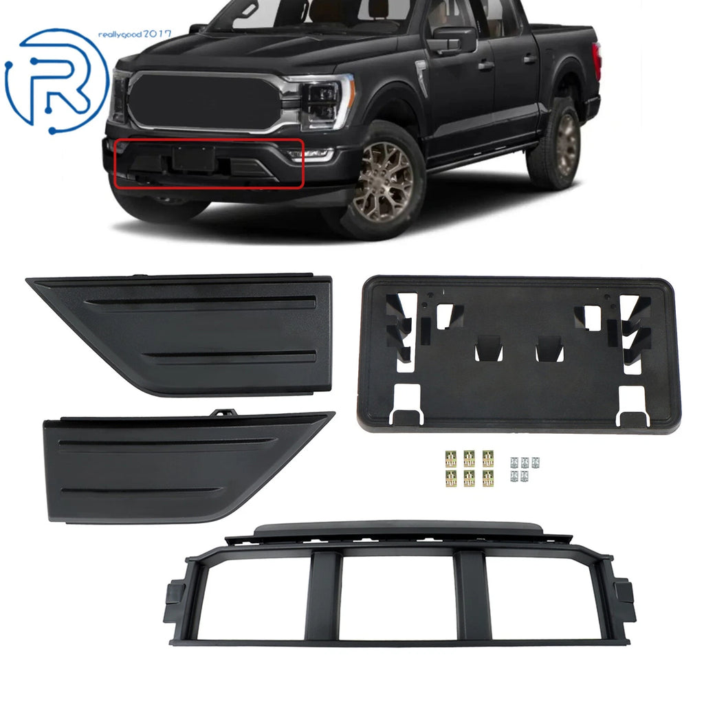 Front Bumper Trim License Plate Holder for Ford F-150 (2021-2023)