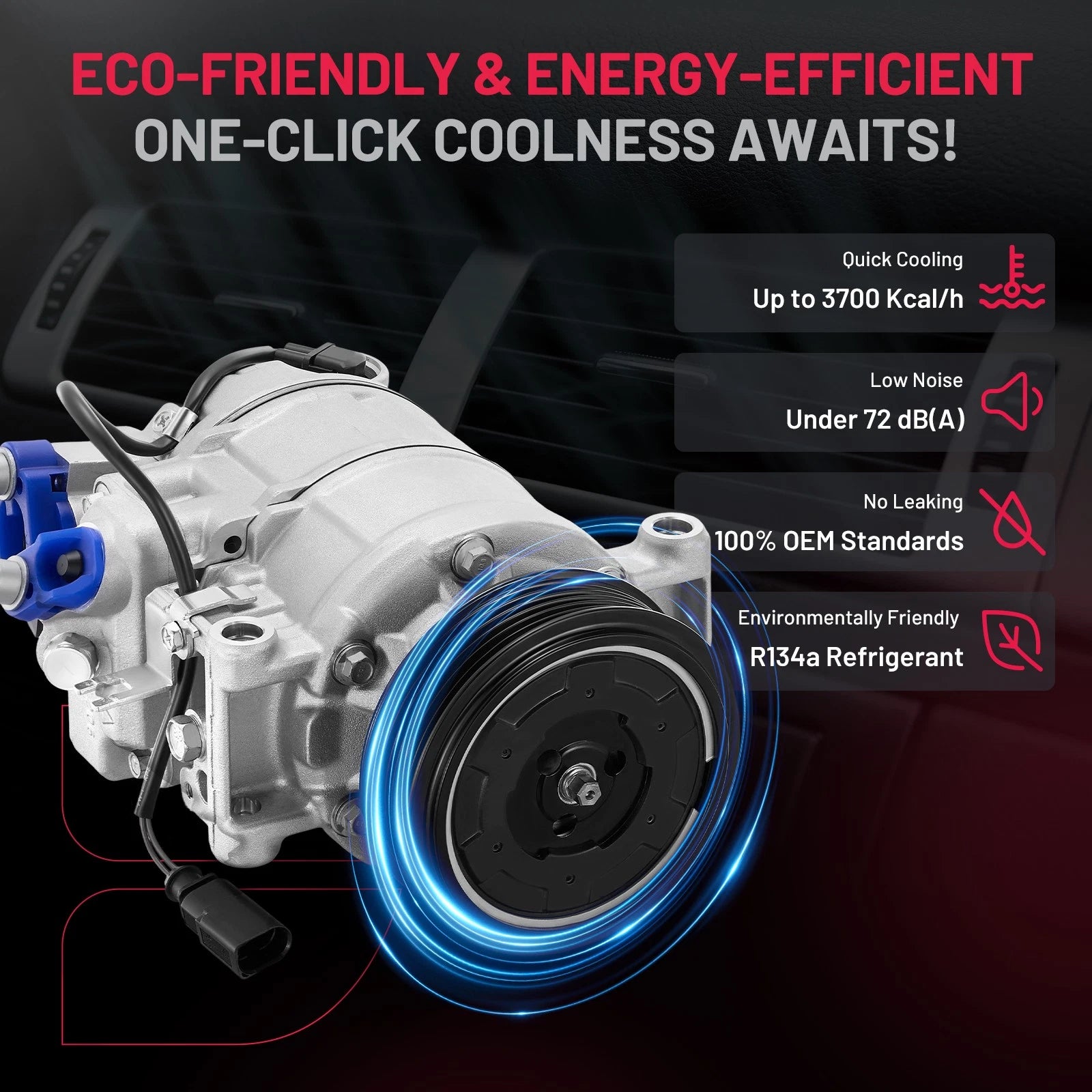 A/C Compressor for Audi Q5 (2011–2017), A5 (2012–2016) 2.0L, 1.8L, 3.0L