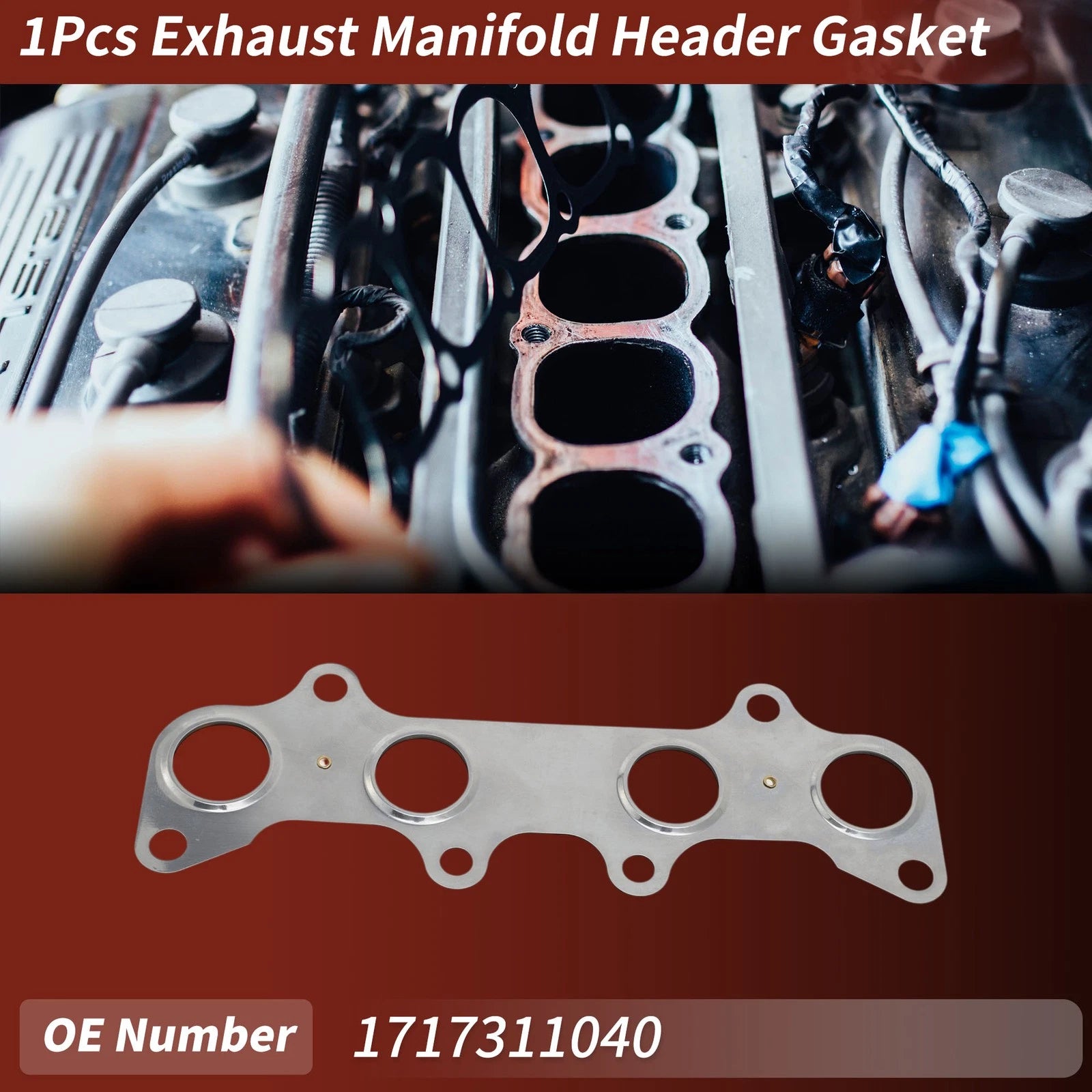 Exhaust Manifold Header Gasket for Toyota Starlet (1989–1999) No. 1717311040