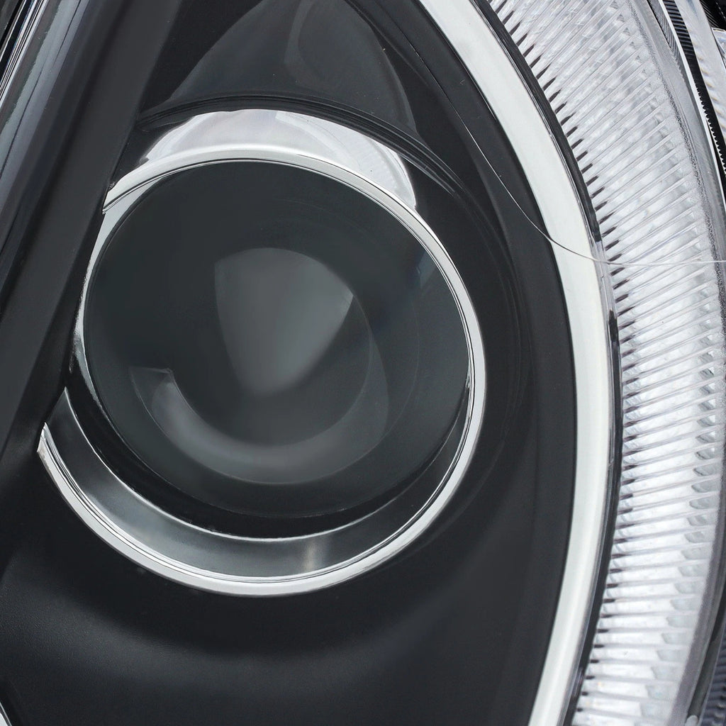 Headlights for Chrysler 200 (2015–2017) Left Chrome Black Trim LED DRL