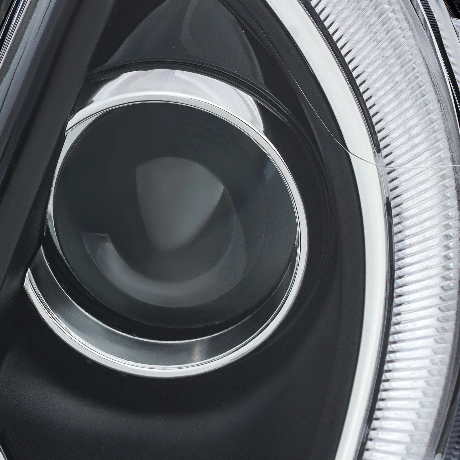 Headlights for Chrysler 200 (2015–2017) Left Chrome Black Trim LED DRL