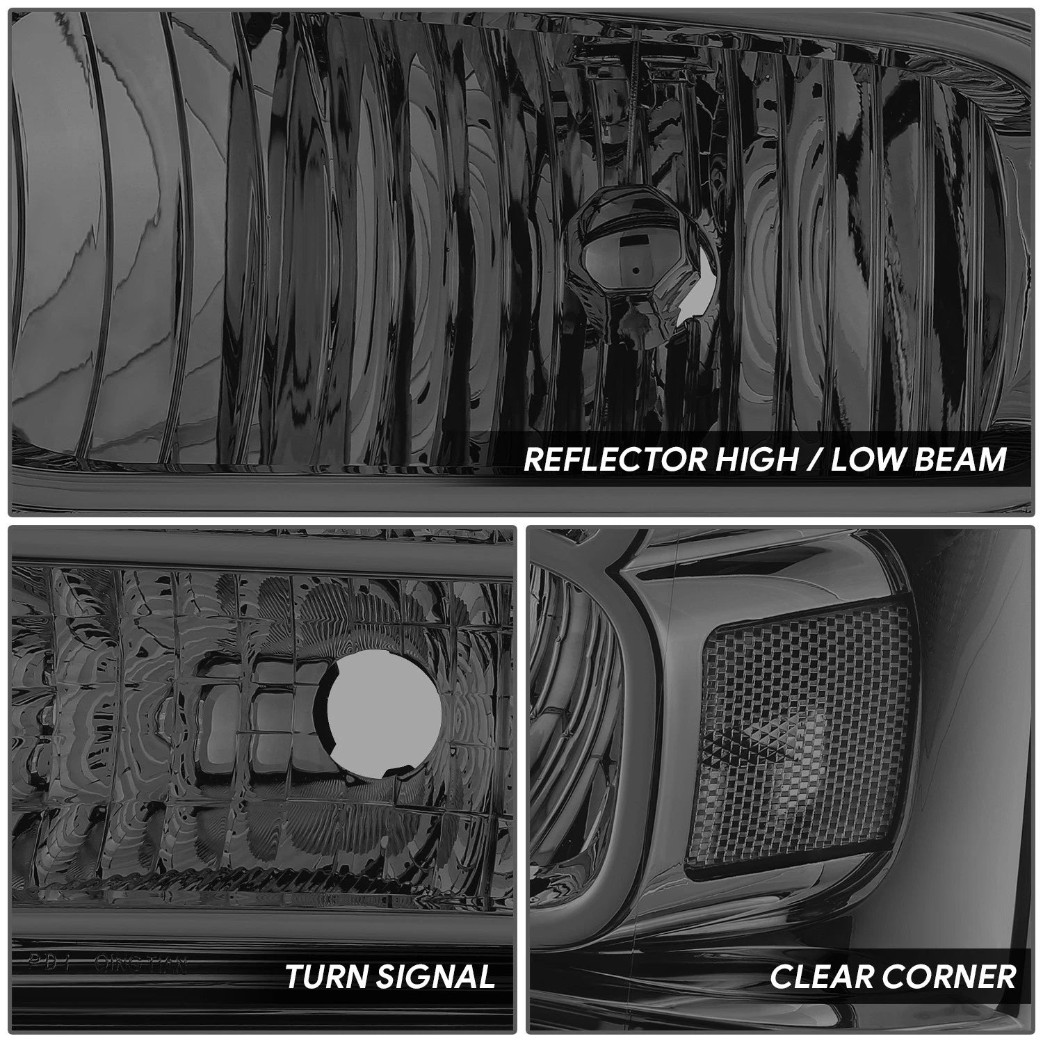 3D LED Running Strip Chrome Smoke Headlight for Ford F250-550 SD (2005–2007)