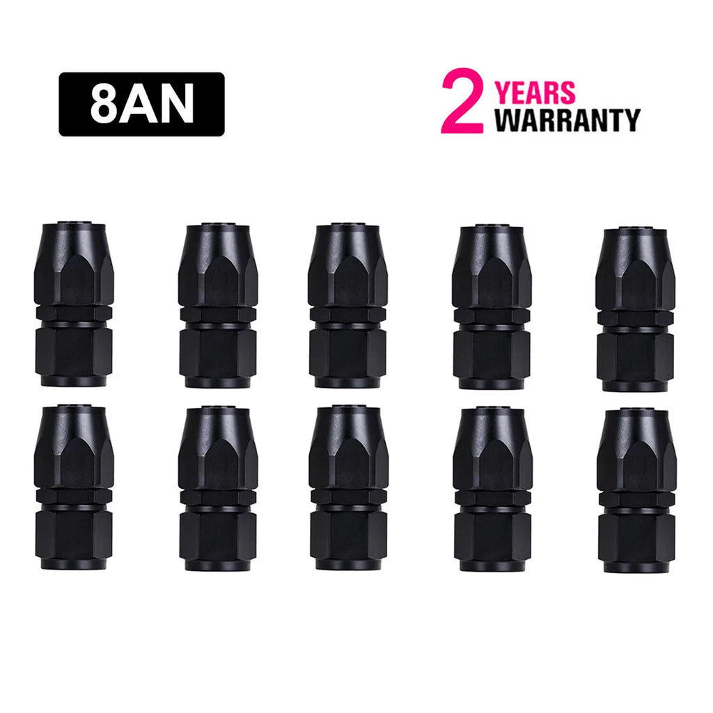 10Pcs 8AN Straight Swivel Hose End Fitting for CPE Oil Fuel Line