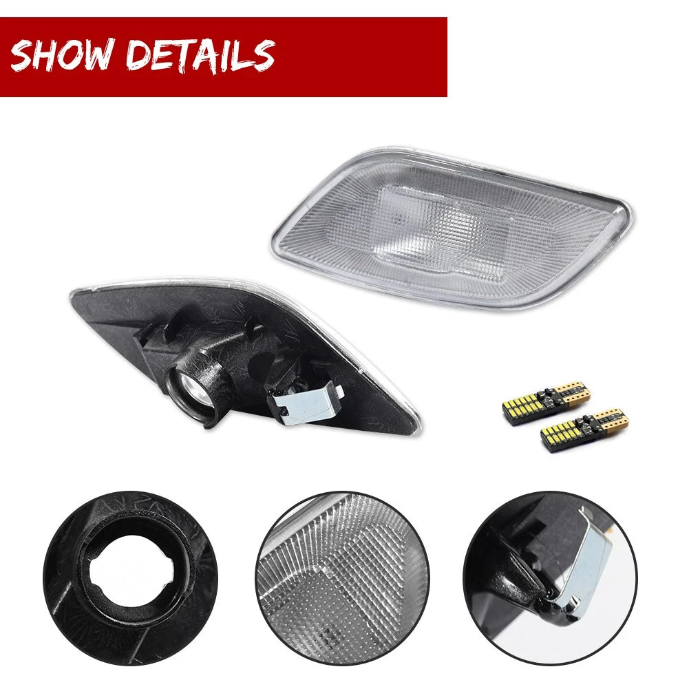 2X Clear Front Side Marker Lights with LED for Subaru Impreza (2002–2003)