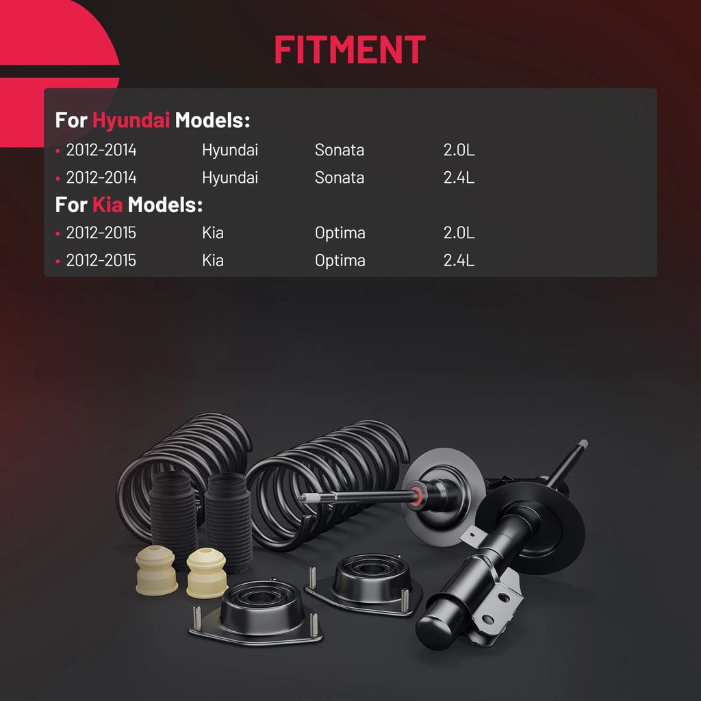 8PCS Struts Shocks and Sway Bars for Hyundai Sonata and Kia Optima (2012–2015)