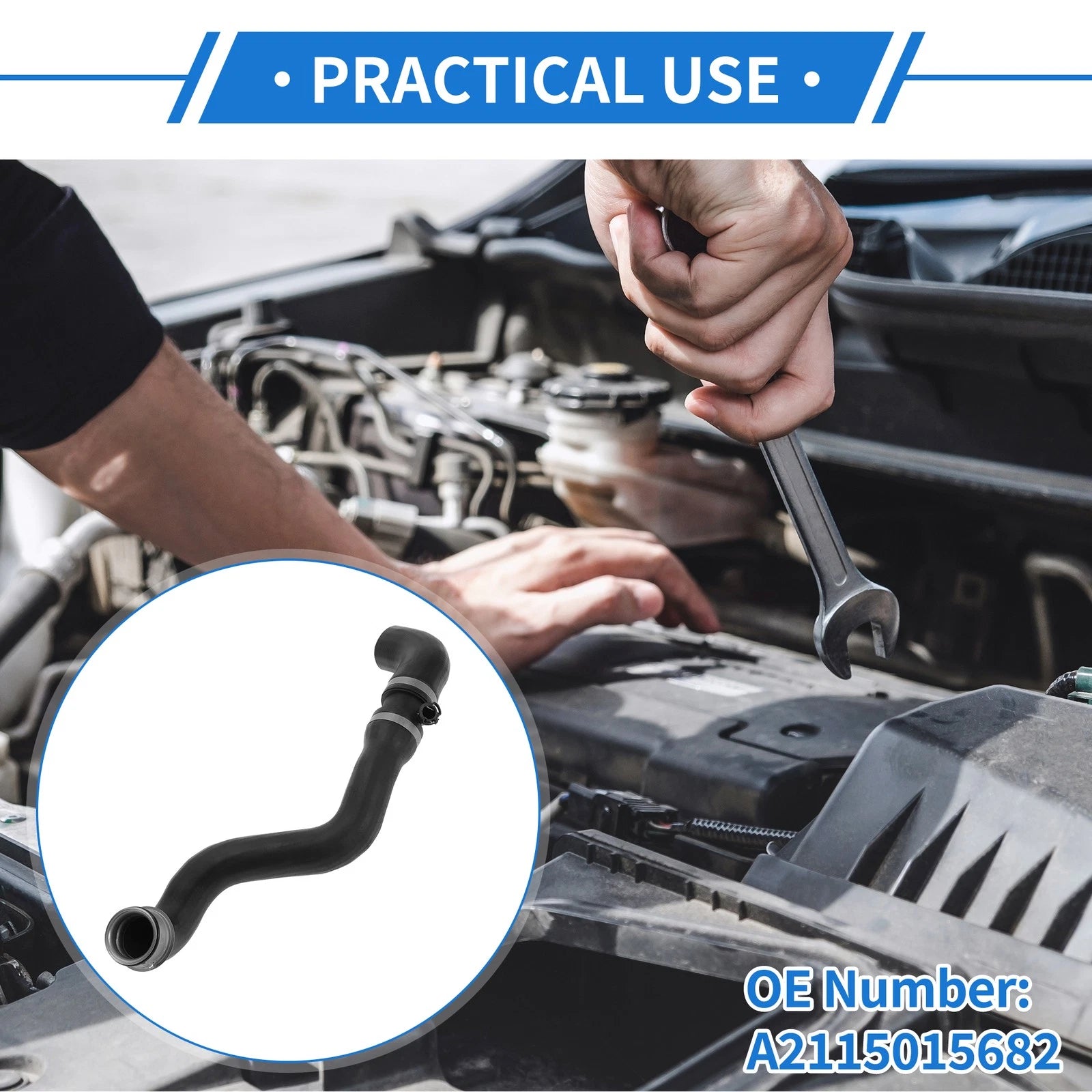 Radiator Hose for Mercedes-Benz E500 (2003–2006) No.A2115015682 Rubber Black