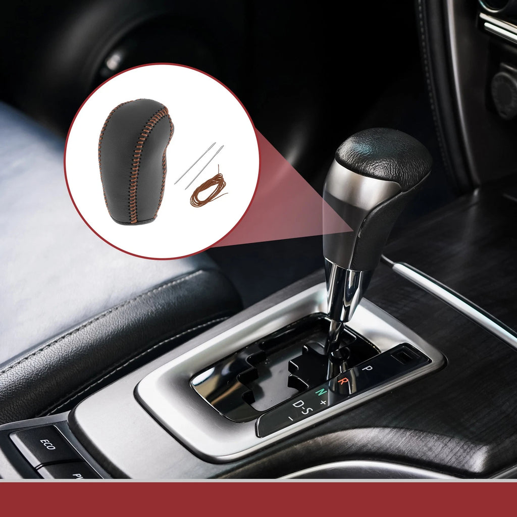 1 Pc Gear Shift Knob Cover for Subaru Forester (2014–2017) Black Brown