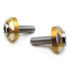 Set of 2 Round Shape Hex Bolt Screws 6mm for Car License Plate