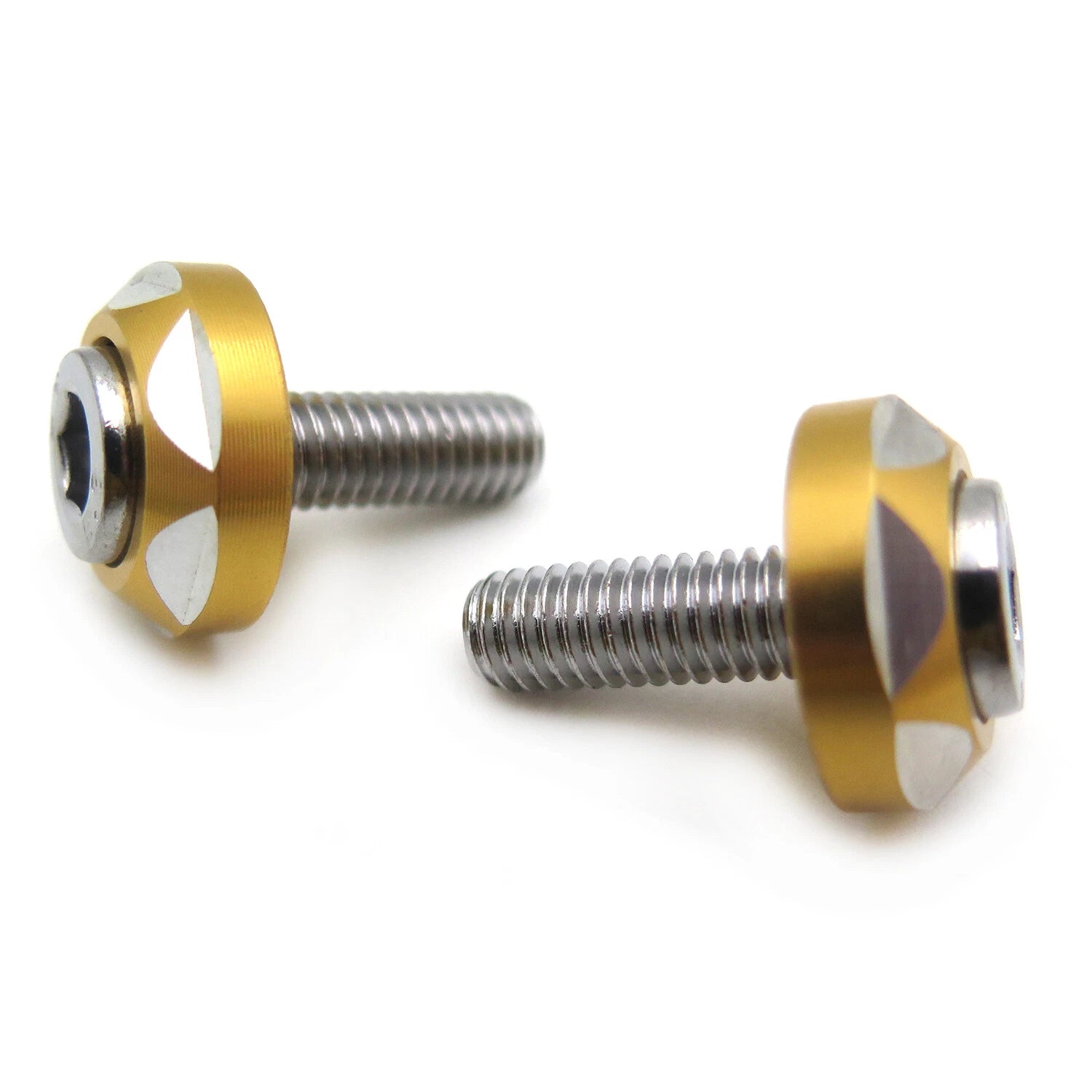 Set of 2 Round Shape Hex Bolt Screws 6mm for Car License Plate