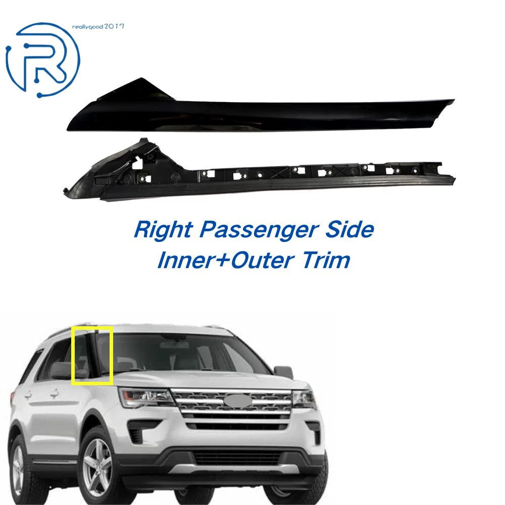Pair Windshield A-Pillar Molding Trim for Ford Explorer (2011–2019)