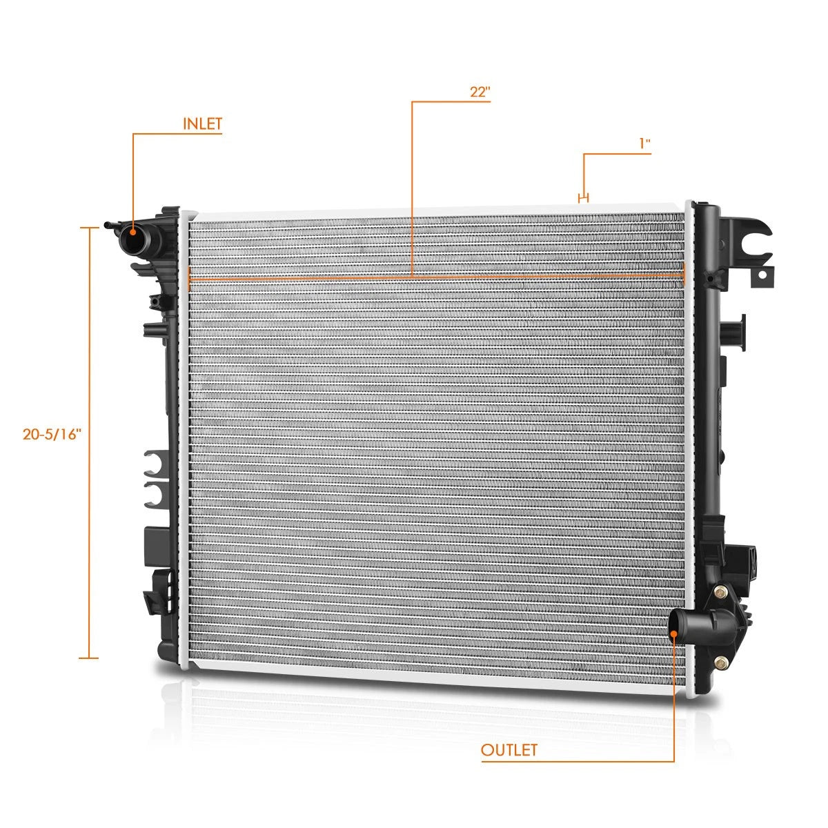 Factory Style Radiator for Jeep Wrangler JL Gladiator 2.0/3.6L (2018–2023) DPI-13754