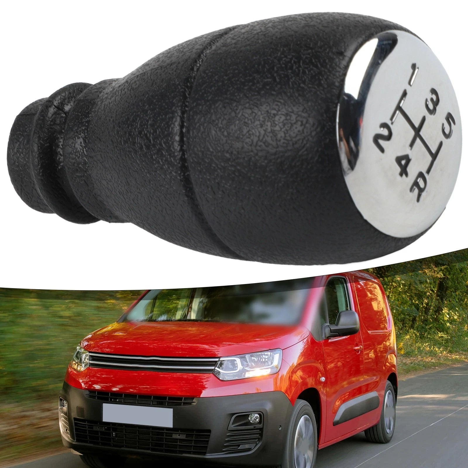 Black ABS Gear Shift Knob for Citroen Berlingo, Partner (2008–2018)