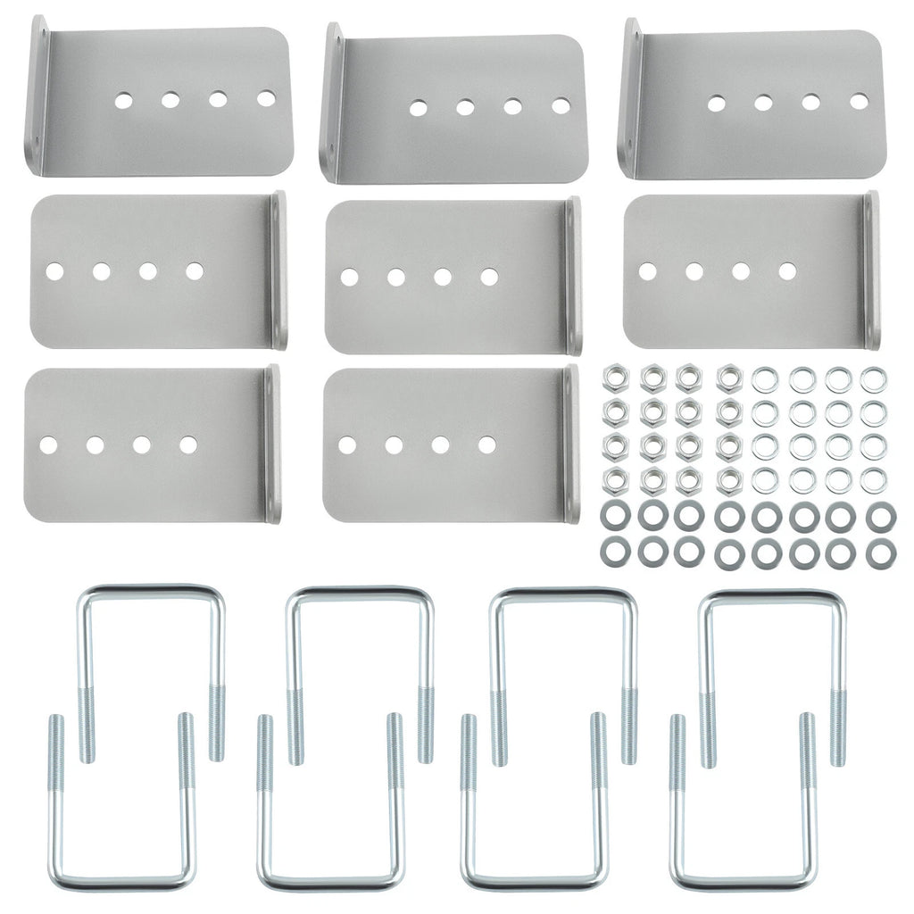 Set of 8 Galvanized L-Type Boat Trailer Bunk Brackets for 3x3 Crossmember
