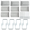 Set of 8 Galvanized L-Type Boat Trailer Bunk Brackets for 3x3 Crossmember