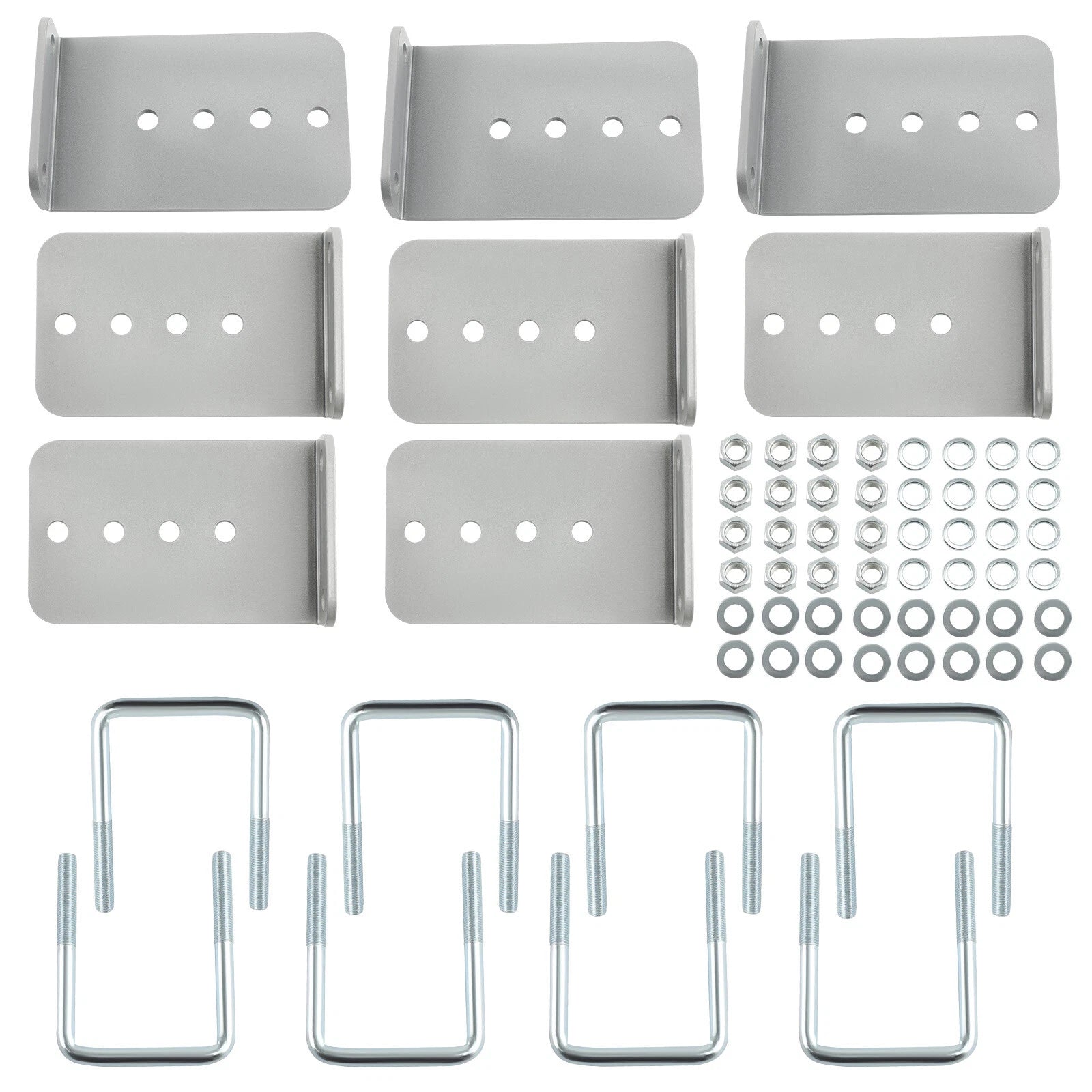 Set of 8 Galvanized L-Type Boat Trailer Bunk Brackets for 3x3 Crossmember