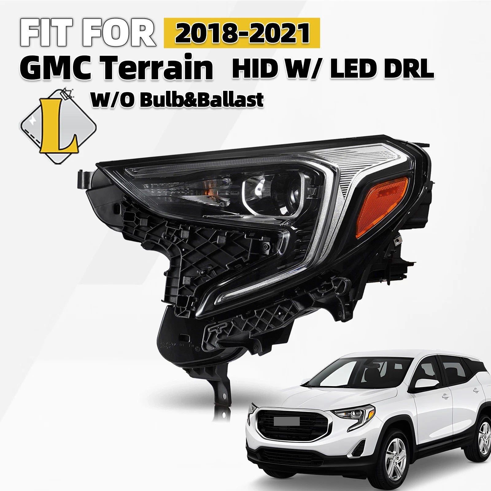 HID/Xenon Headlight with LED DRL for GMC Terrain (2018–2021) - Driver Side