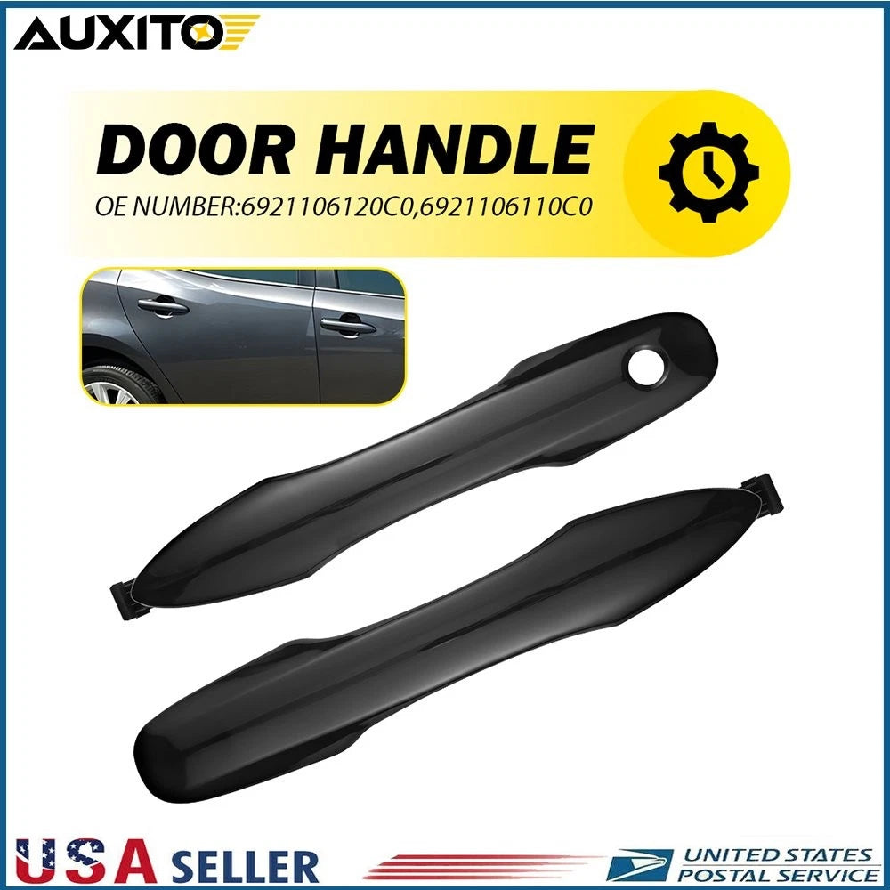 Pair Outer Exterior Front Door Handle Black for Toyota Corolla Camry (2018–2022)