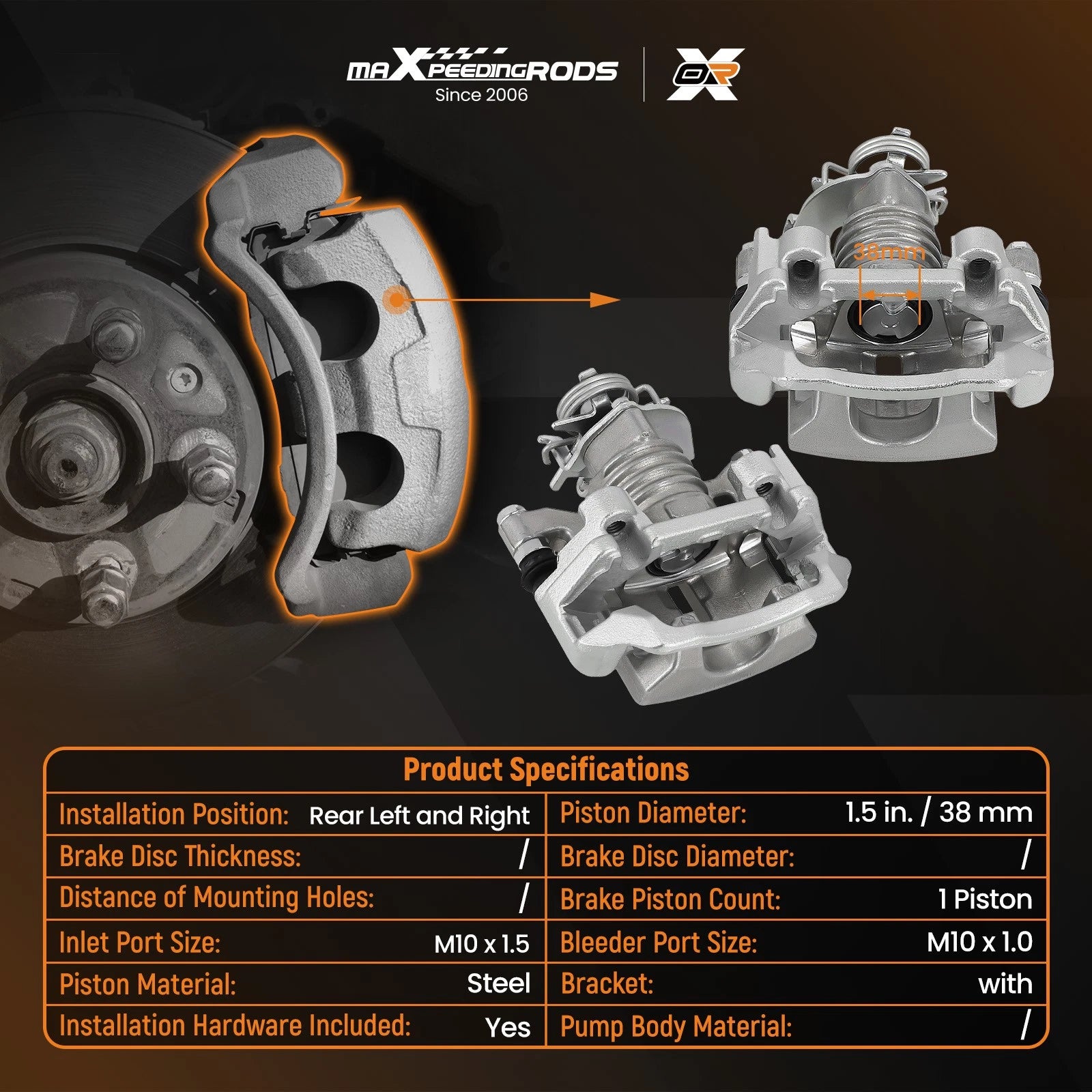 Rear Disc Brake Caliper Set for Chevrolet Cobalt (2005–2008), HHR (2008–2010)