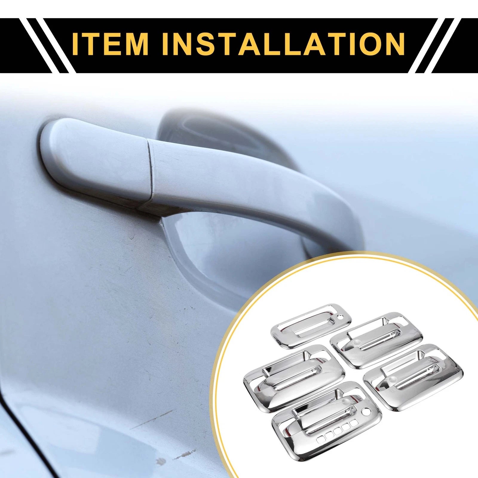 Set of 1 Exterior Door Handle Cover for Ford F-150 (2004–2014) Silver Tone