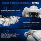 Set of 2 Front Brake Calipers with Bracket for Hyundai Sonata (2011–2015)