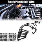 6pcs Spark Plug Ignition Wire for Hyundai Sonata GLS (1999–2001) Black