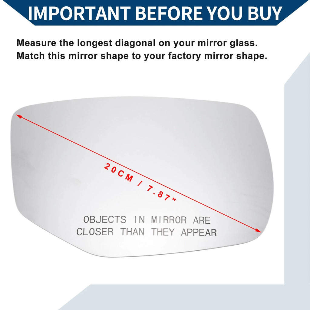 Heated Right Side Mirror Glass for Honda Accord (2013–2017)