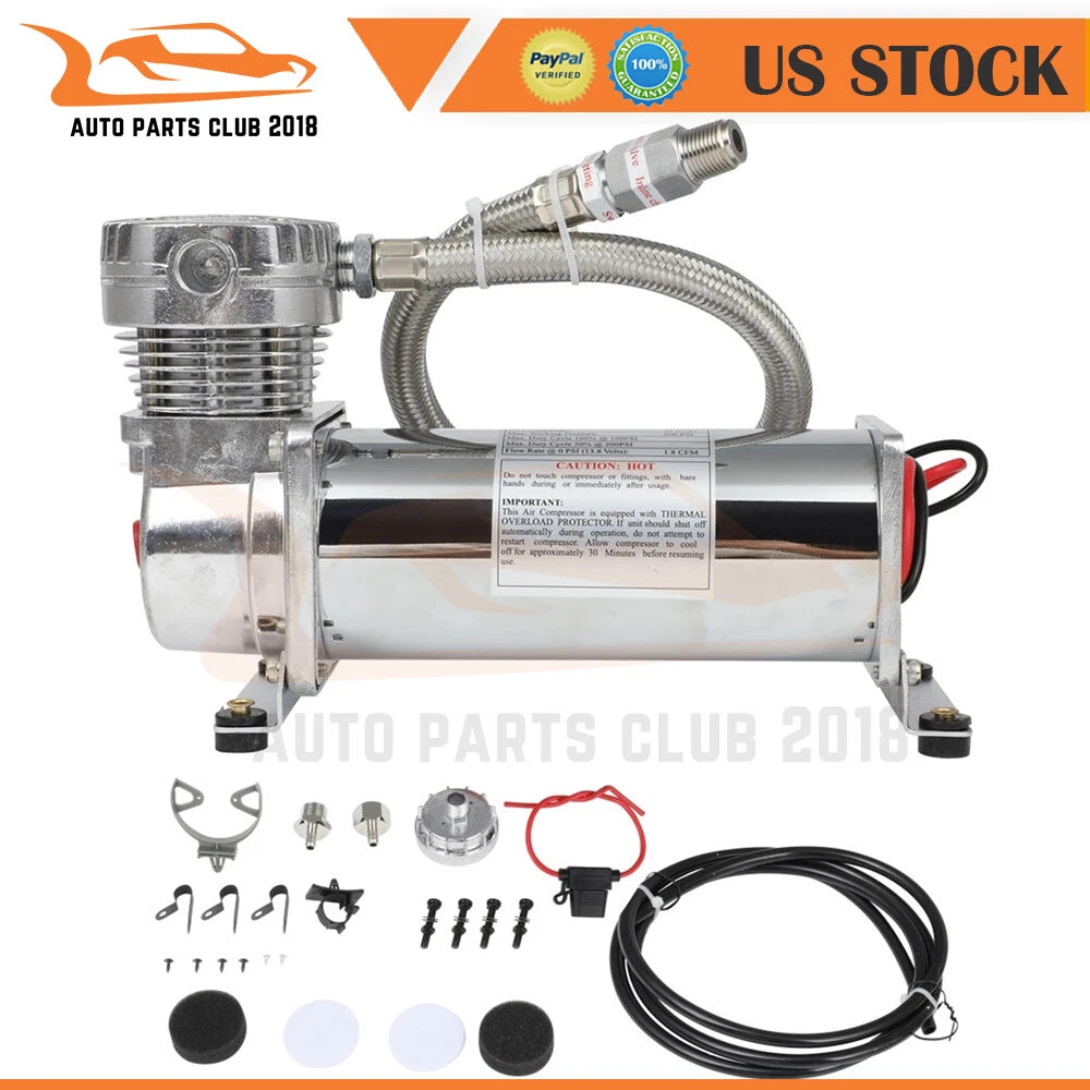12V 200PSI Air Compressor Kit for Train Horns Air Suspension (2000–2023)