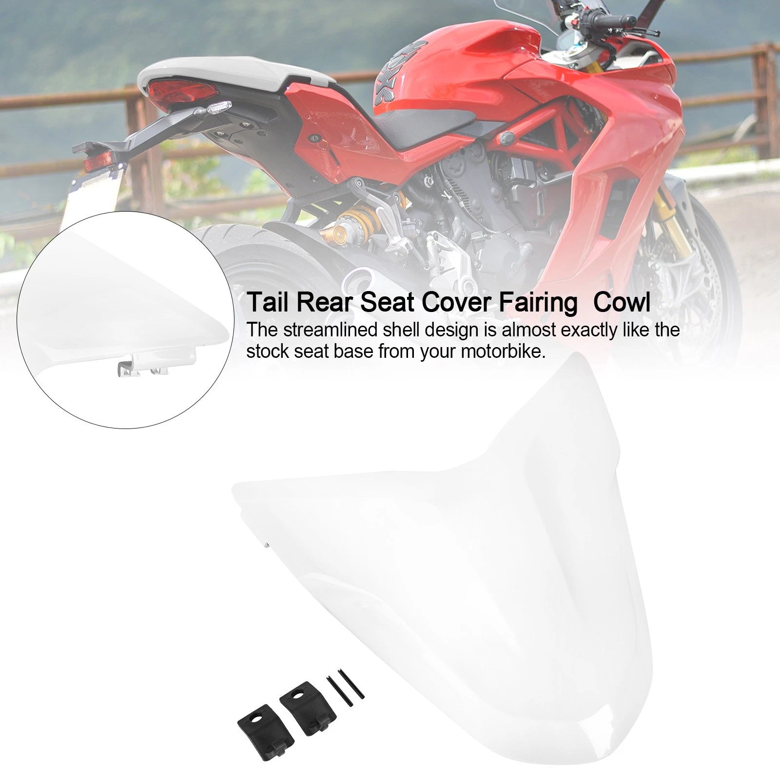 Tail Rear Seat Cover Fairing for Ducati Supersport 939 950 (All Years) White