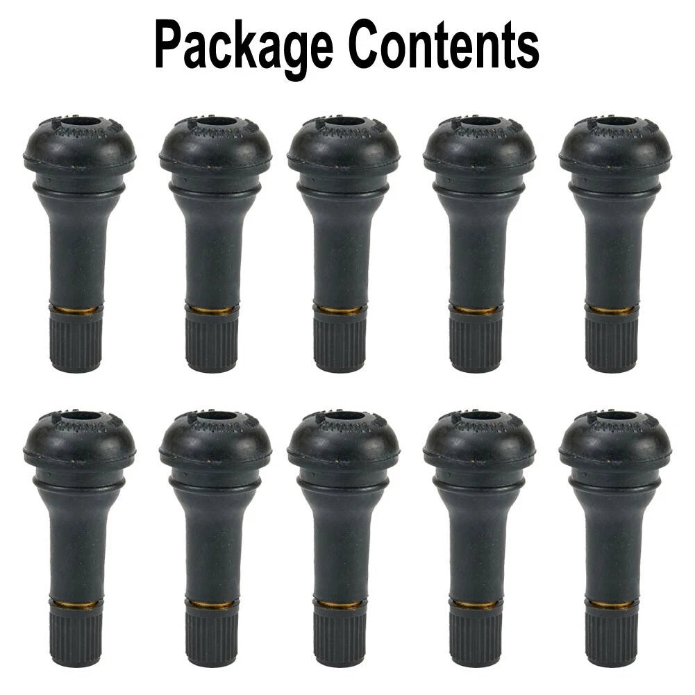 Set of 10 Heavy Duty TR413 Snap In Rubber Valve Tools for Tubeless Tyres