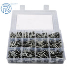 500-Pack Aluminum Rivet Kit (3/32", 1/8", 5/32", 3/16")