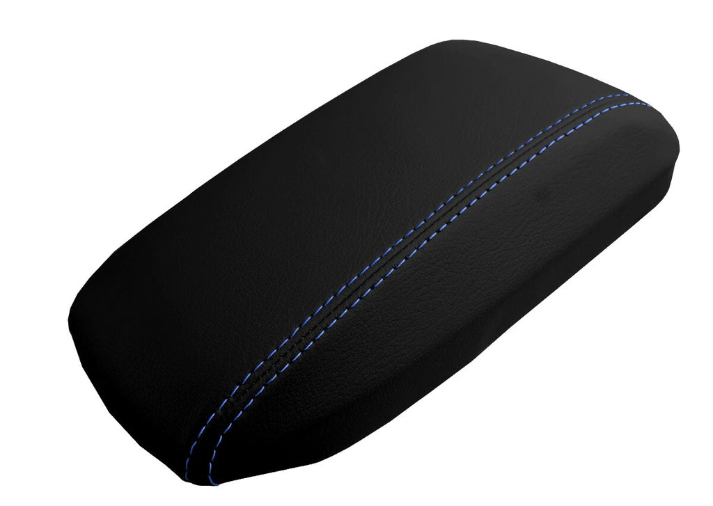Leather Console Lid Armrest Cover for Toyota Corolla (2014–2019) Blue Stitch