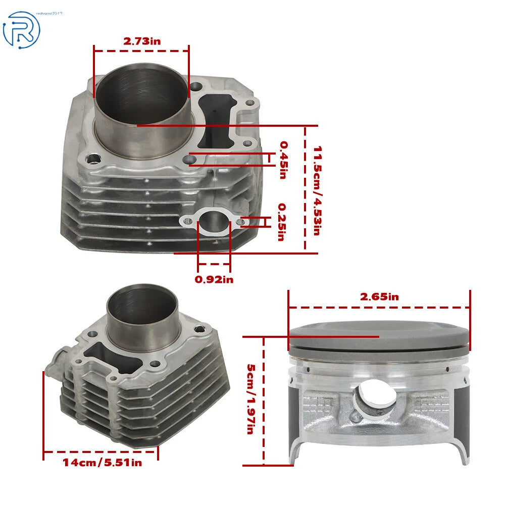 Cylinder Piston Gasket Kit for Kawasaki KLF250-A Bayou 250 (2003–2011)