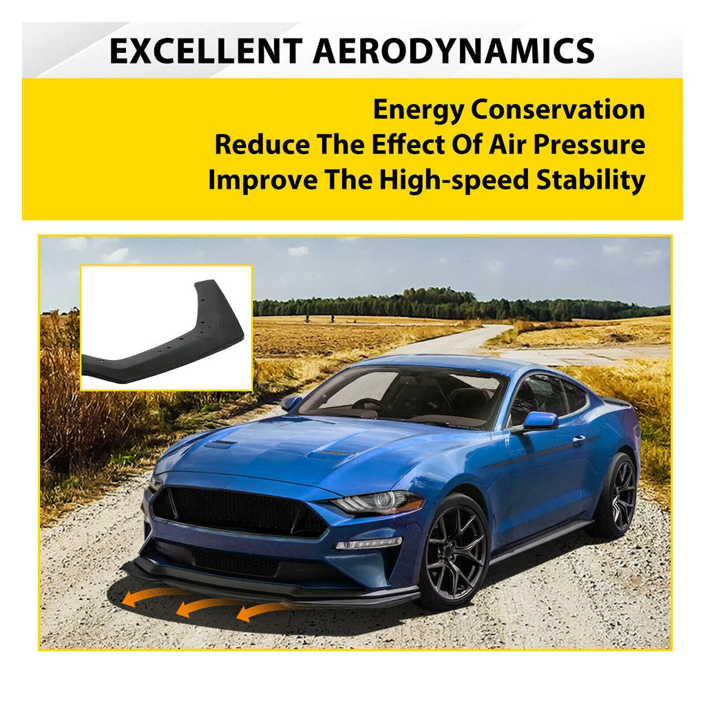 Front Bumper Lip Splitter for Ford Mustang (2018-2023)