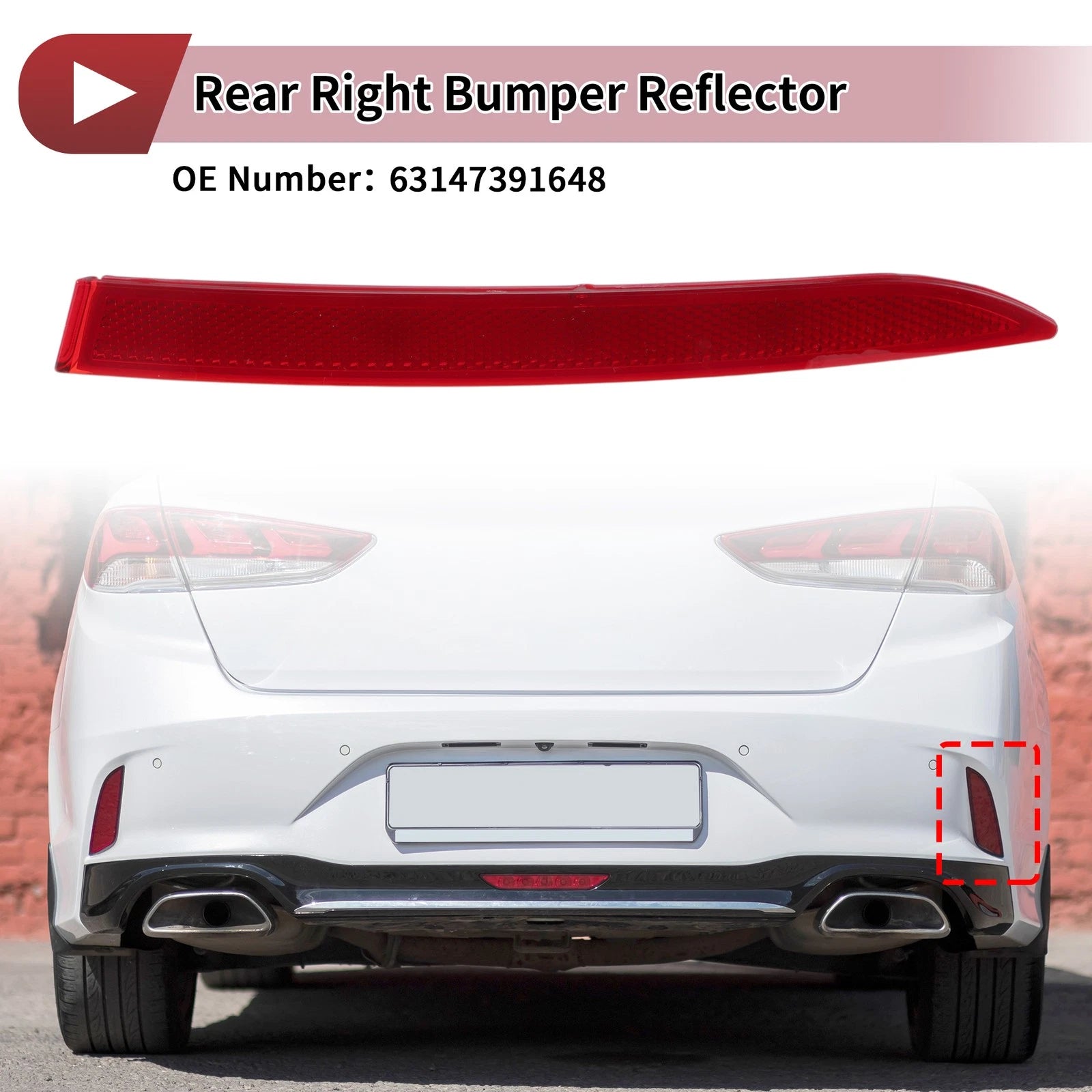 Rear Right Bumper Reflector No. 63147391648 for BMW 6 Series (2018–2022)