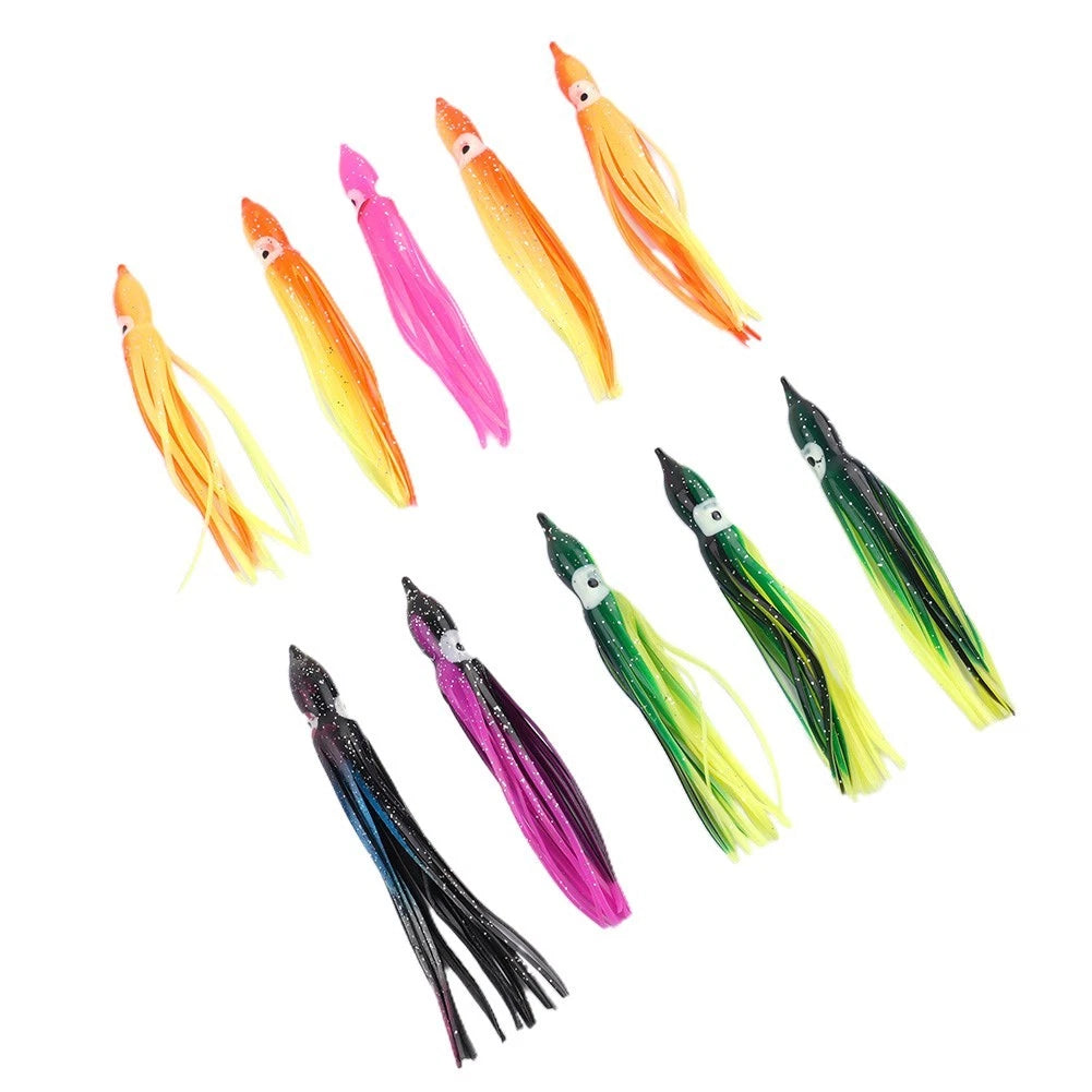 Fishing Lures Set of 10 PVC Soft Bait 5cm/7cm/10cm/12cm Mixed Color