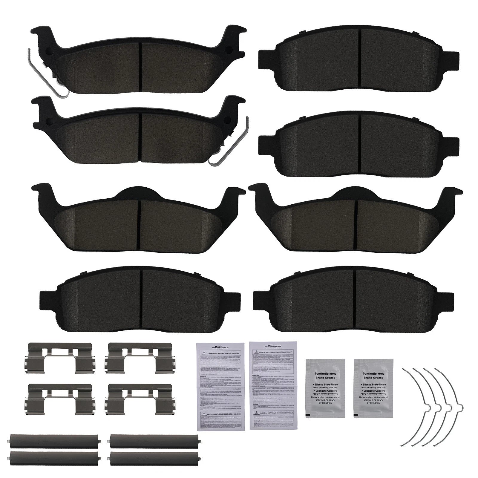 8pcs Brake Pads Set for Lincoln Mark LT (2006–2008) D1083 D1012