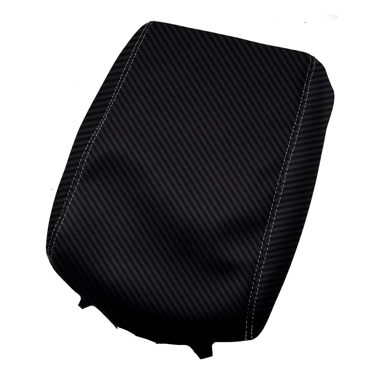 Console Armrest Cover for Nissan Titan (2016–2020) PVC Carbon White Stitch