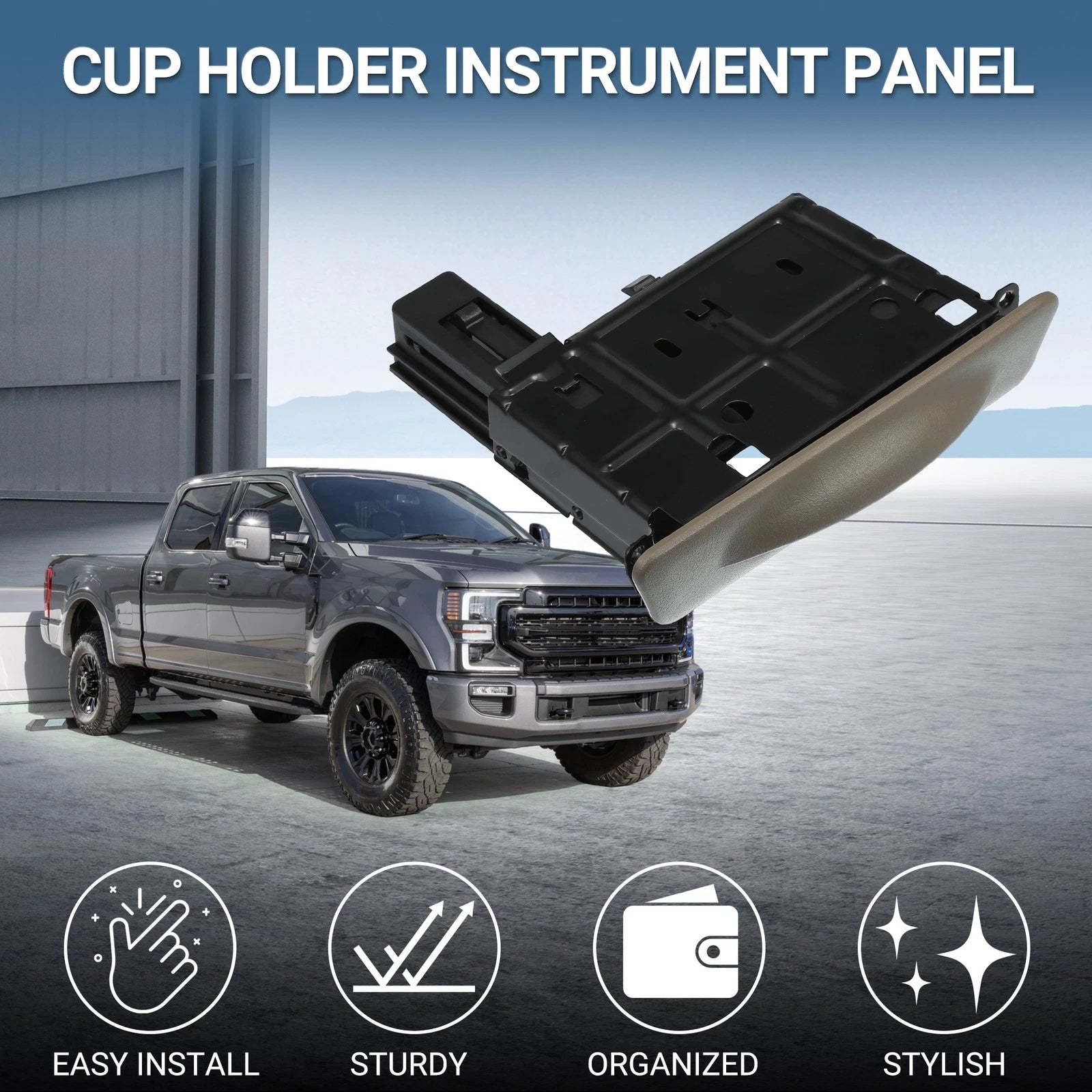 Cup Holder for Ford F-350 Super Duty (2008–2016) - Instrument Panel, Khaki