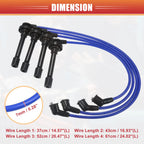 Set of 4 Spark Plug Wire Ignition Coil Cables No. 2244057Y10 for Nissan Sentra (1995–1999)