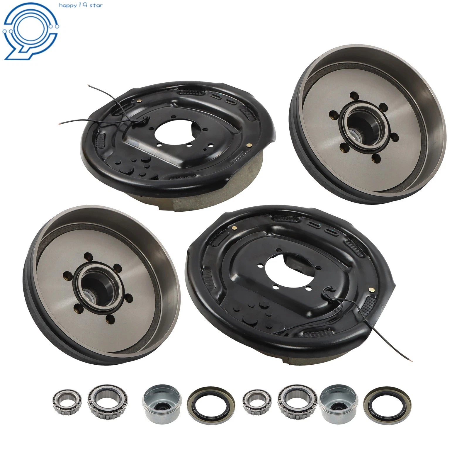 Set of 4 Trailer Hub Drum Kit 6 on 5.5" 12"x2" Electric Brake 6000Lb Axle