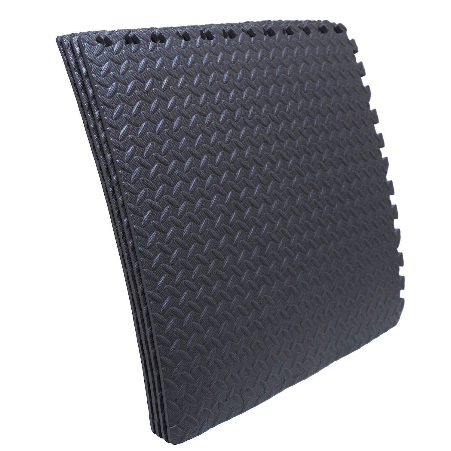 EVA Foam Interlocking Exercise Mat Tiles for Gym Flooring (Black)