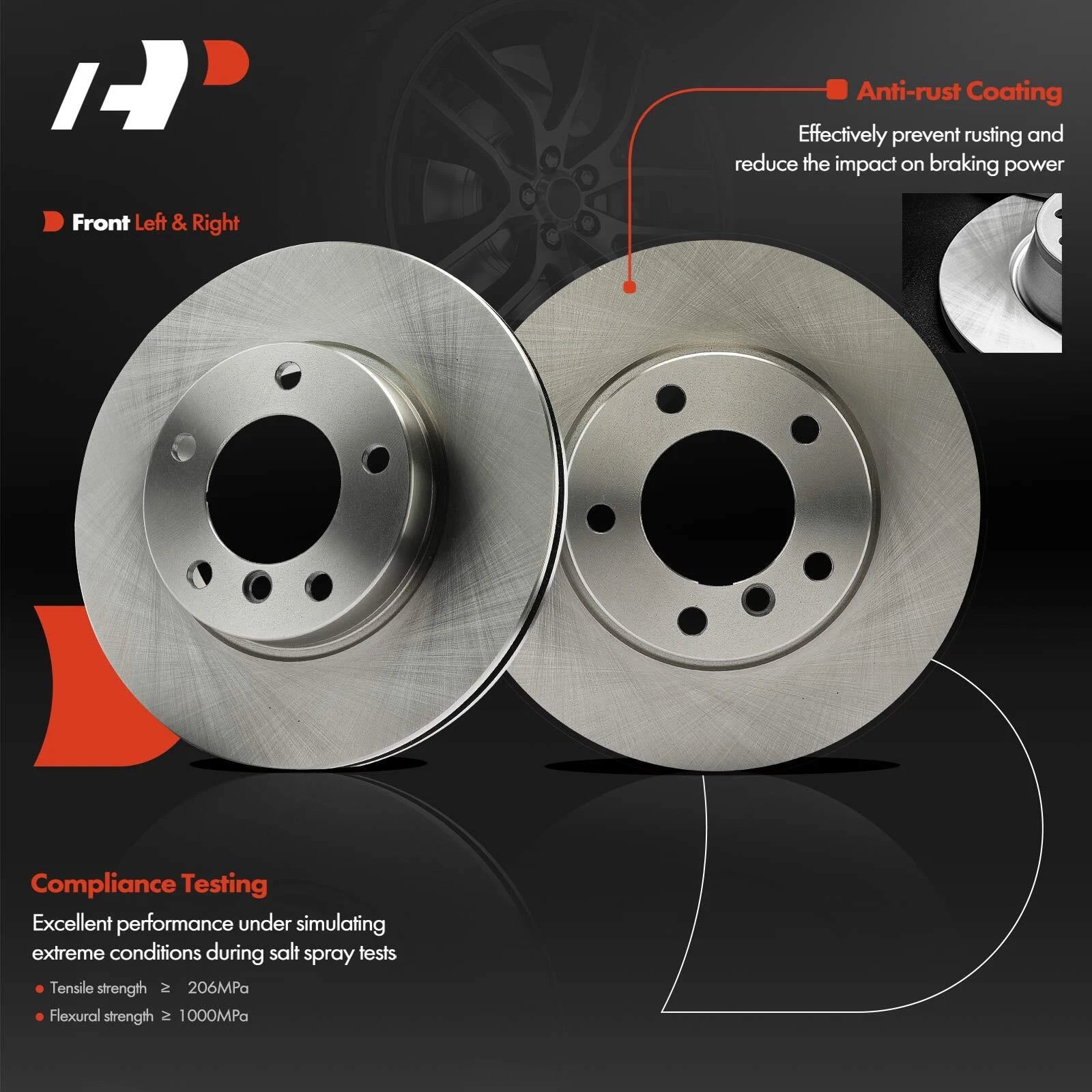 Front Disc Brake Rotors & Ceramic Pads for BMW 318i (1996–1998)