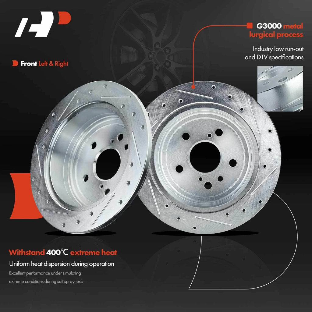 Rear Brake Rotors & Ceramic Pads for Toyota Sienna (2004â2010)