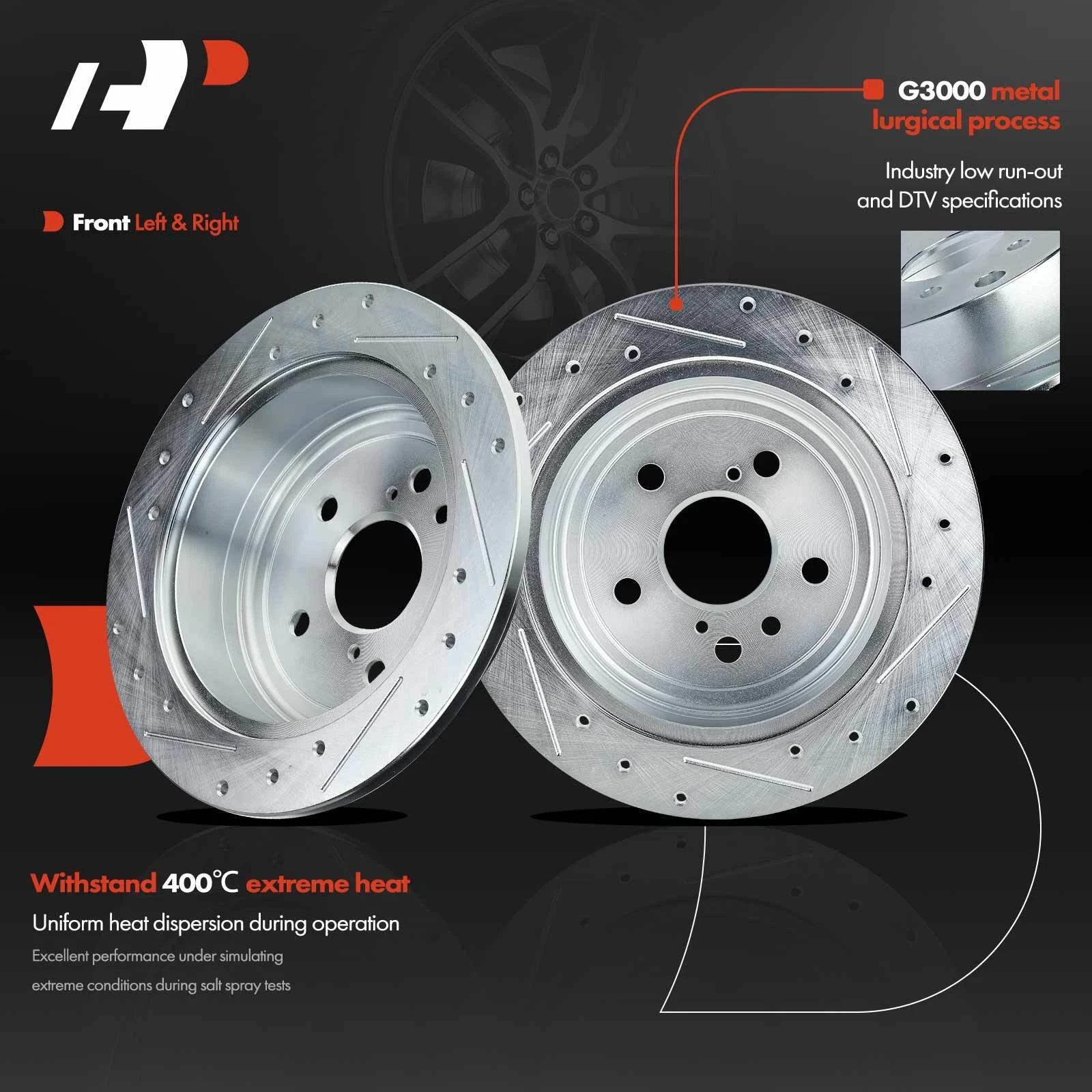 Rear Brake Rotors & Ceramic Pads for Toyota Sienna (2004â2010)