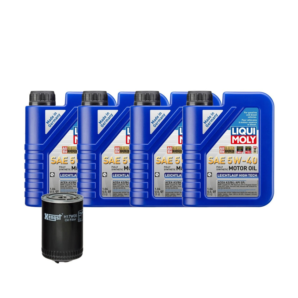 Set of 4 Liqui Moly Leichtlauf High Tech 5W-40 Oil Change Kit for Audi AEB (1996–1999)