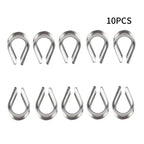 10 x 1/4 Wire Rope Cable Thimble for Marine Yacht 316 Stainless Heavy Duty