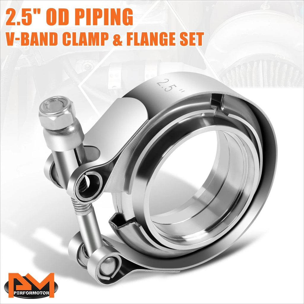 2.5" OD Stainless Steel V-Band Clamp & Flange Set for Universal Applications