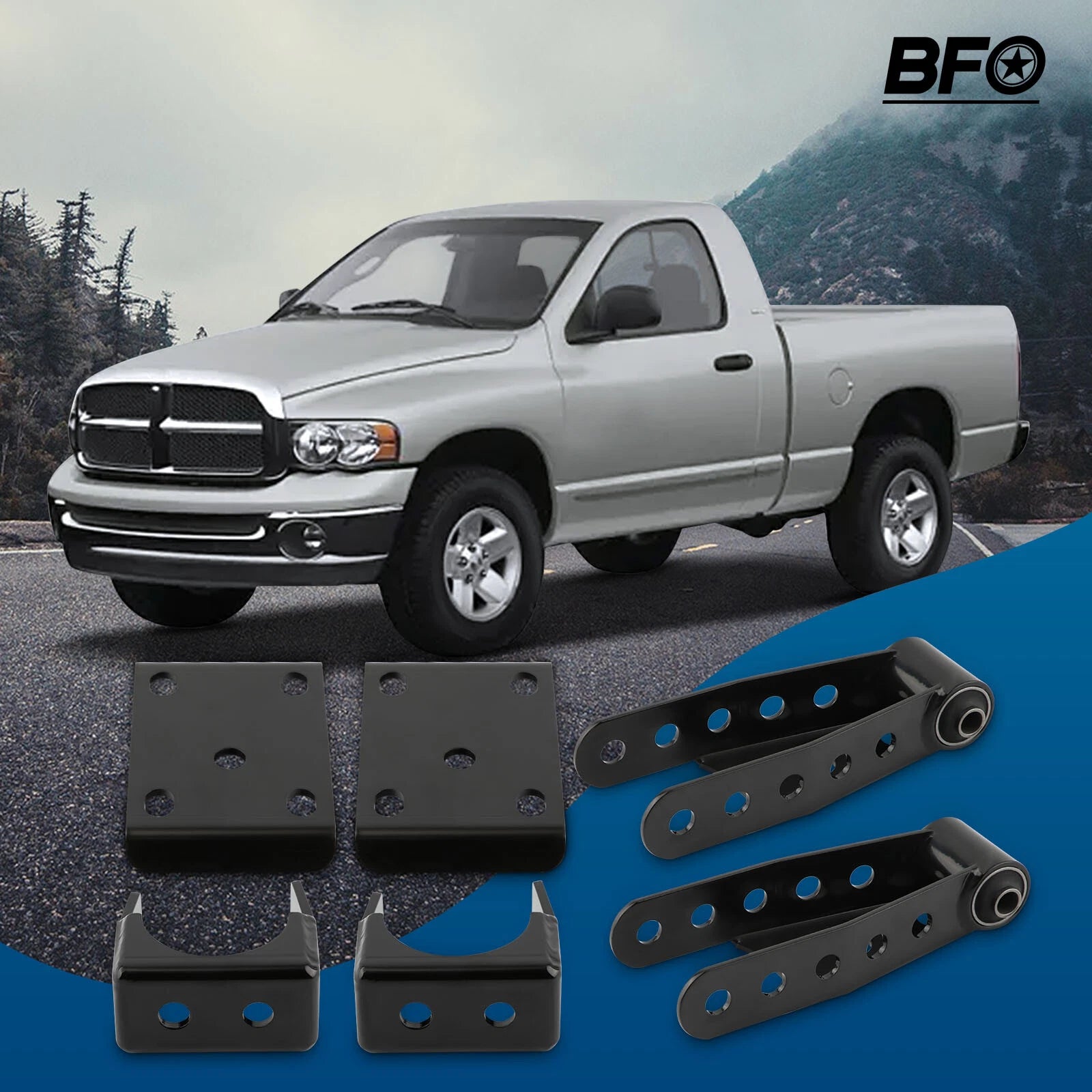 5" Rear Axle Flip Lowering Kit for Dodge Ram 1500 2WD (2002–2008)