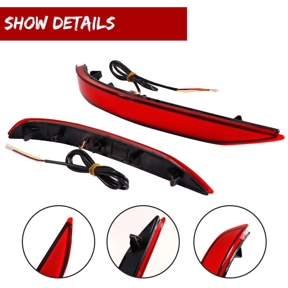 Red Lens Tail Brake Lamps with Sequential Turn Signal for Chevrolet Equinox (2018–2022)