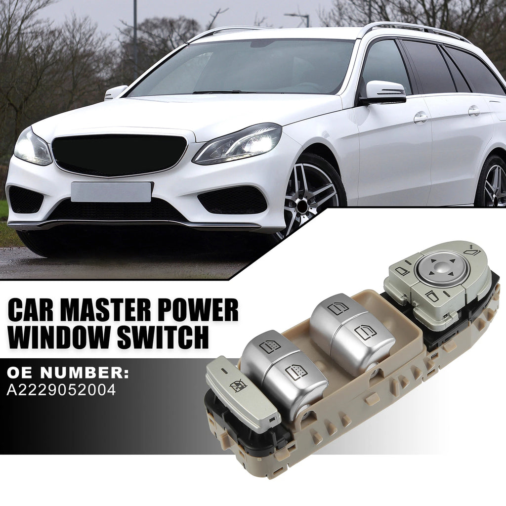 Power Window Switch A2229052004 for Mercedes-Benz W222 S-Class (2013–2017) Beige